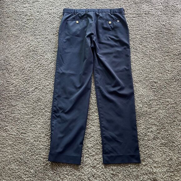 2X Peter Millar Durham High Drape Performance Pants Navy Blue Stretch Mens 33x30 - Picture 6 of 8